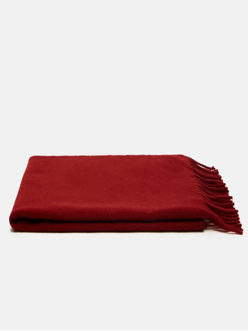 ACNE STUDIOS 100% Wool Scarf Shawl Fringe Red Made in Italy NWT - Picture 2 of 6